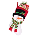 White Christmas stocking decoration with 3D snowman, festive gifts and candy canes - Snowman