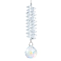 Macro shot of K9 crystal suncatcher with AB coating multifaceted ball and octagonal beads - Clear Octagonal Beads with Crystal Ball