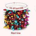 5M multicolor teardrop bead chain garland with red wire on white reel for Christmas decor - Red String Electroplated Colorful Beads