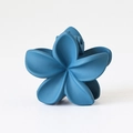 Matte Morandi blue plumeria flower hair claw clip with a strong spring back mechanism - 18 Matte Dark Blue