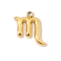 Polished 18K gold titanium steel Scorpio zodiac pendant for DIY jewelry making - Scorpio