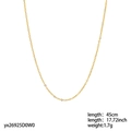 Collar de cadena clásica de acero de titanio chapado en oro 18K 45cm 1.7g mujer - 45cm / Cadena en O Dorada