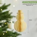 Miniature 10cm beige honeycomb paper snowman ornament for Christmas tree decor - 10cm Snowman / Beige