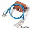 Deep blue 1.5mm waxed cord necklaces with adjustable silver lobster clasp and chain - Deep Lake Blue