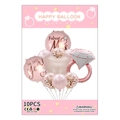 10-piece rose gold engagement balloon set with diamond ring and She Said Yes print - Rose Gold Diamond Ring 10PCS Set