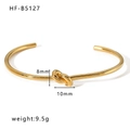 Minimalist 18K gold plated knot open bangle with 8mm and 10mm width variant features - 18K Gold / Gold
