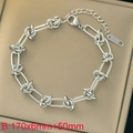 Silver punk style knot chain bracelet in stainless steel with lobster clasp closure - Silver (KB182826-Z)
