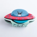 Dettaglio della molletta per capelli in acrilico a forma di UFO con design alieno - 9.5CM / Stile C-Rosso Blu Verde