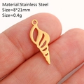 Golden stainless steel conch shell pendant for DIY jewelry making size 8x21mm - Shell / Gold