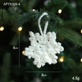 Fiocco di neve bianco lavorato a mano all'uncinetto, decoro natalizio su albero - Stile Fiocco di Neve