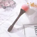 Pinceau à poudre avec manche en strass argenté et poils dégradés rose doux - Gris