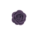 Macro detail of purple handmade satin fabric camellia flower accessory with textured petals - Dust Rose