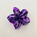 Dark purple flower hair claw clip with black leopard spots in a translucent resin finish - Frangipani Hair Clip / 8x7x4cm / Purple Leopard