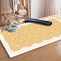 Heat-resistant TPR ironing mat featuring yellow polka dots and white scalloped edges - Yellow Polka Dot