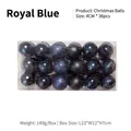 Königsblaue 4cm Weihnachtskugeln im 36er-Set mit matten und glänzenden Texturen - 4CM (36 Stück Packung) / Marineblau