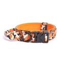 Tactical dog collar featuring orange camo nylon strap and heavy-duty metal buckle - Camo Orange