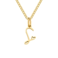 Polished gold plated letter S necklace with delicate hollow heart charm detail - Letter S (S-Gold) / Gold