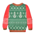 Festive red and green Christmas knit sweater with snowman and snowflake patterns - Red and Green Snowman Christmas Sweater Napkins