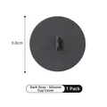 Coperchio in silicone grigio scuro con manico, diametro 9,8 cm resistente al calore - Coperchio per tazza / Diametro 9,8 cm / Nero