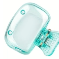 Translucent cyan green plastic hair claw clip with durable metal spring and grip - Azure