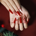 JP1297-Red White Nude Stripe