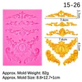 Rosa Silikonform mit Barock-Relief für Kuchendekoration und Fondant-Verzierungen - Stil 3# (15-26) / Rosa