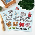 Bold & Easy Leisure Time coloring book with cute cartoon cat and cupcake illustrations - Leisure Time (TS04-Leisure Time)