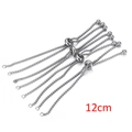 Catena di estensione regolabile in acciaio inossidabile argento con cursori, lunga 12 cm - 12 cm (3 pezzi/confezione) / Color Acciaio