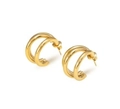 Orecchini a doppio cerchio dorati in acciaio inossidabile con design a doppio anello - Doppio Anello Oro (AE44270D0W0)