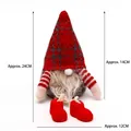 Christmas gnome plush doll in red grey knit with dimensions 24x14cm for holiday decor - Christmas Bouquet Doll [Style B]