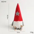 Standing Christmas gonk with red star hat and wooden skis, height 25.5cm for holiday decor - 25cm / Scavenger Style 4