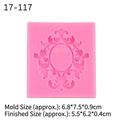 Pink silicone mold with Baroque relief pattern for cake fondant and chocolate craft - Number 2 / Pink