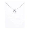 Detail of silver hollow cat pendant on card with purrfection quote for women - Cat White Card (YH6167) / Silver