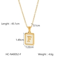 18K gold plated stainless steel necklace with white shell pendant and gold letter F - Letter F (HC-N40052-F)