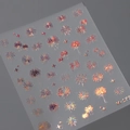 Laser-Silber Feuerwerk und Sterne Nagelaufkleber Stil M-195 mit Hochglanz-Effekt - M195 Rosa Glatt (Laser Feuerwerk)