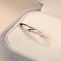 Elegant wavy S925 sterling silver ring in silver and gold finish in a velvet box - Adjustable Open / Male Style