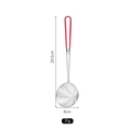 Red handle stainless steel skimmer ladle 8cm diameter for hot pot and cooking - 8cm (201 Red) / Red
