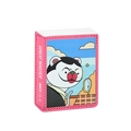 Pink faux leather card holder with creative surrealist art and Great Master lettering - Salvador Dali Bear