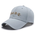 Berretto da baseball in cotone azzurro con logo G·A·R·E ricamato in oro sul davanti - Blu Nebbia