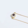 Minimalistische Halskette mit Evil Eye Anhänger, brauner Iris und eleganter Goldkette - Braunes Auge (XL3304-5)