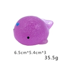 Detail of purple translucent whale squishy toy with glitter measuring 6.5x5.4x3cm - Large Glitter Whale 35.5g