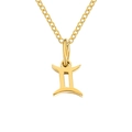 Minimalist gold Gemini constellation pendant necklace in polished stainless steel - Gemini-Gold