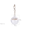 Detailed view of 4cm disco ball keychain with product size and weight specifications - Transparent Disco Ball Keychain