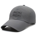 Gorra de béisbol gris oscuro de secado rápido con bordado y orificios laterales - gris oscuro