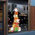 Cartoon Christmas window stickers with Santa and snowman for glass decoration - Stacked Gift Boxes 6120