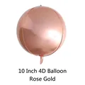 Spherical 10-inch 4D aluminum foil balloon with reflective metallic rose gold mirror finish - 10 Inch 4D Balloon / Rose Gold