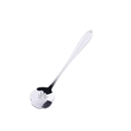 Elegant silver stainless steel spoon featuring a unique flower-shaped head and slim handle - Silver / Plum Blossom