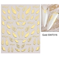 Autocollants dorés pour nail art avec des motifs d'ailes d'ange et d'astronomie - Or SWT016