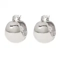 Orecchini a sfera in argento lucido minimalisti con finitura a specchio per donna - Argento