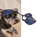 Adjustable dinosaur print dog baseball cap with ear holes for sun protection - S(Circumference 31cm) / Blue Dinosaur